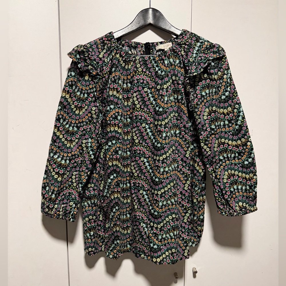 Loft peasant ruffle blouse.